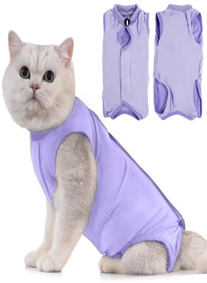 Avont Cat Recovery Suit - Kitten Onesie for Cats After Surgery, Cone of Shame Alternative Surgical Spay Suit for Female Cat, Post-Surgery or Skin Diseases Protection -Purple(M) - Image 1